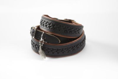 HURTTA Lederhalsband Classic Flechtdekor
