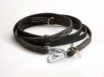 HURTTA Lederleine ge&ouml;lt 2 Karabiner