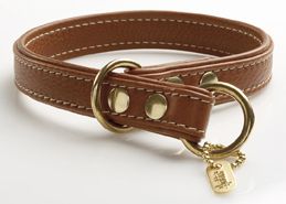 HURTTA Lederhalsband choke Messing
